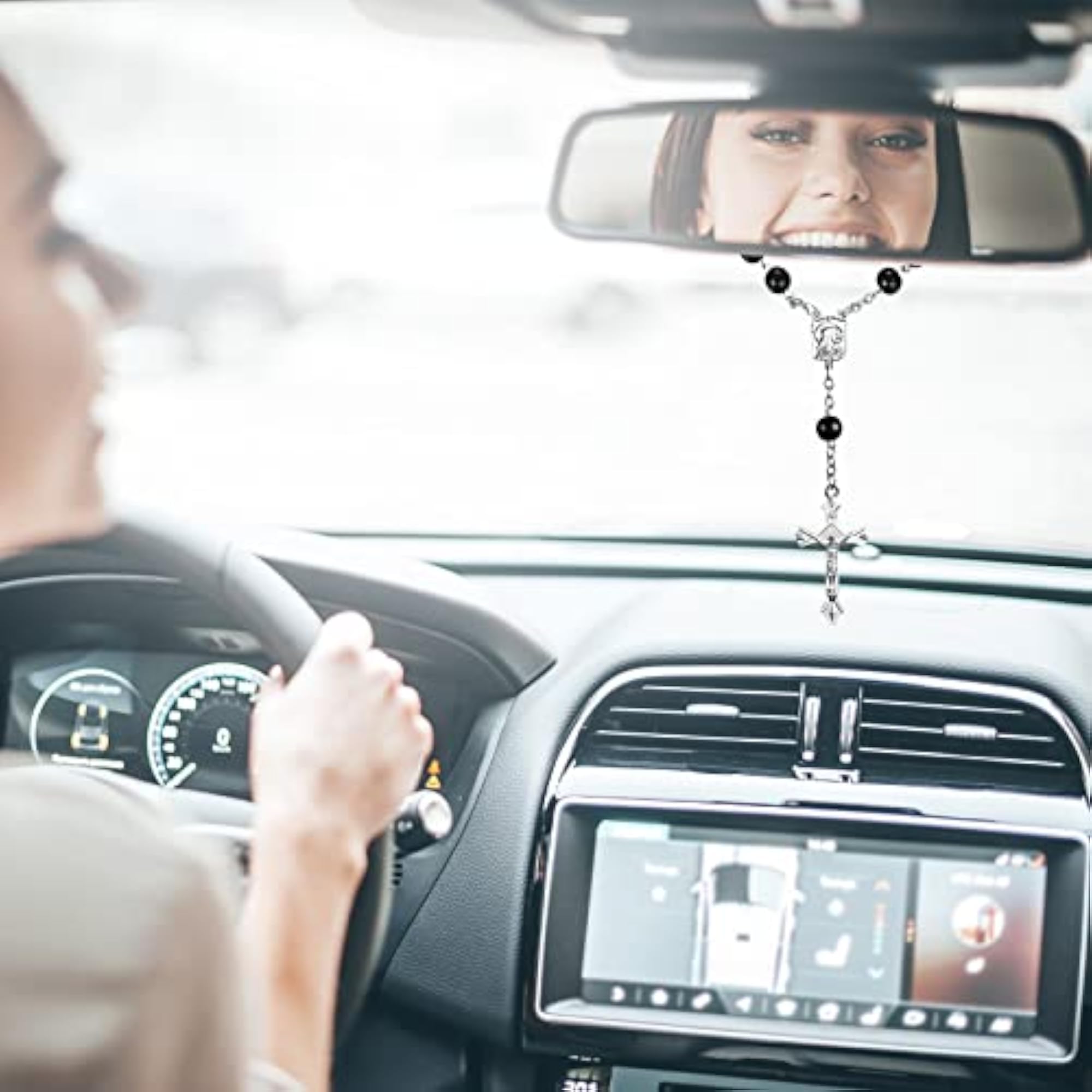 Auto Rosary for Rearview Mirror, 4 Pieces
